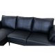 Soul sofa, m. venstre chaiselong - sort semianilin lder og sort metal