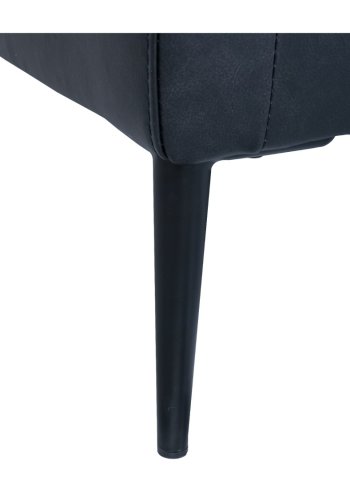 Soul sofa, m. venstre chaiselong - sort semianilin lder og sort metal