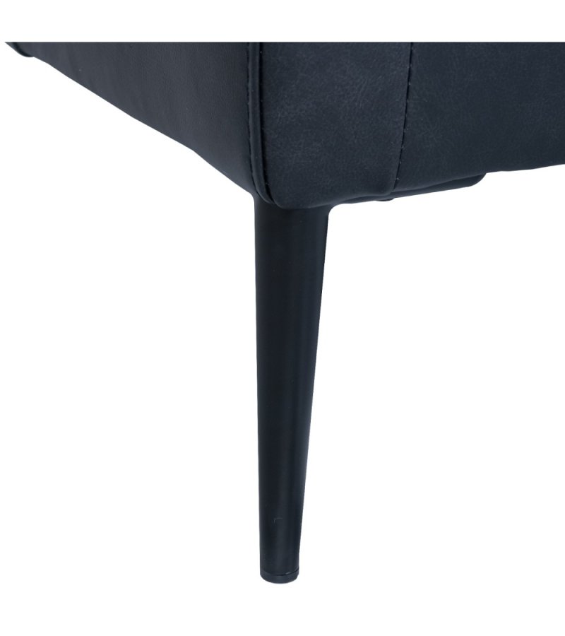 Soul sofa, m. venstre chaiselong - sort semianilin lder og sort metal