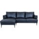 Soul sofa, m. venstre chaiselong - sort semianilin lder og sort metal