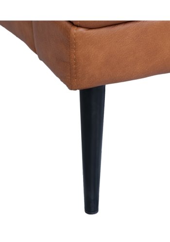 Soul sofa, m. venstre chaiselong - lysebrun semianilin lder og sort metal