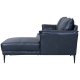 Soul sofa, m. hjre chaiselong - sort semianilin lder og sort metal