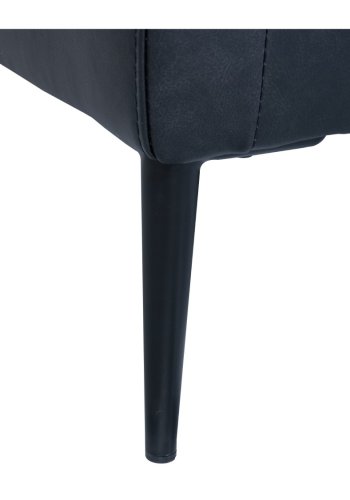 Soul sofa, m. hjre chaiselong - sort semianilin lder og sort metal