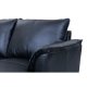 Soul sofa, m. hjre chaiselong - sort semianilin lder og sort metal