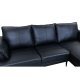 Soul sofa, m. hjre chaiselong - sort semianilin lder og sort metal