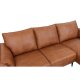Soul sofa, m. hjre chaiselong - lysebrun semianilin lder og sort metal