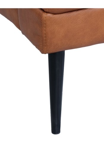 Soul sofa, m. hjre chaiselong - lysebrun semianilin lder og sort metal