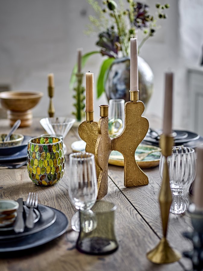 BLOOMINGVILLE Lux Lysestage, Guld, Metal