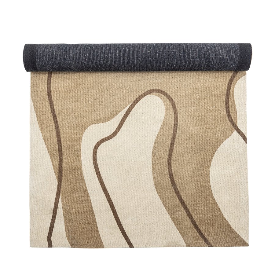 BLOOMINGVILLE Volano gulvtppe, rektangulr - beige og brun bomuld (150x90)