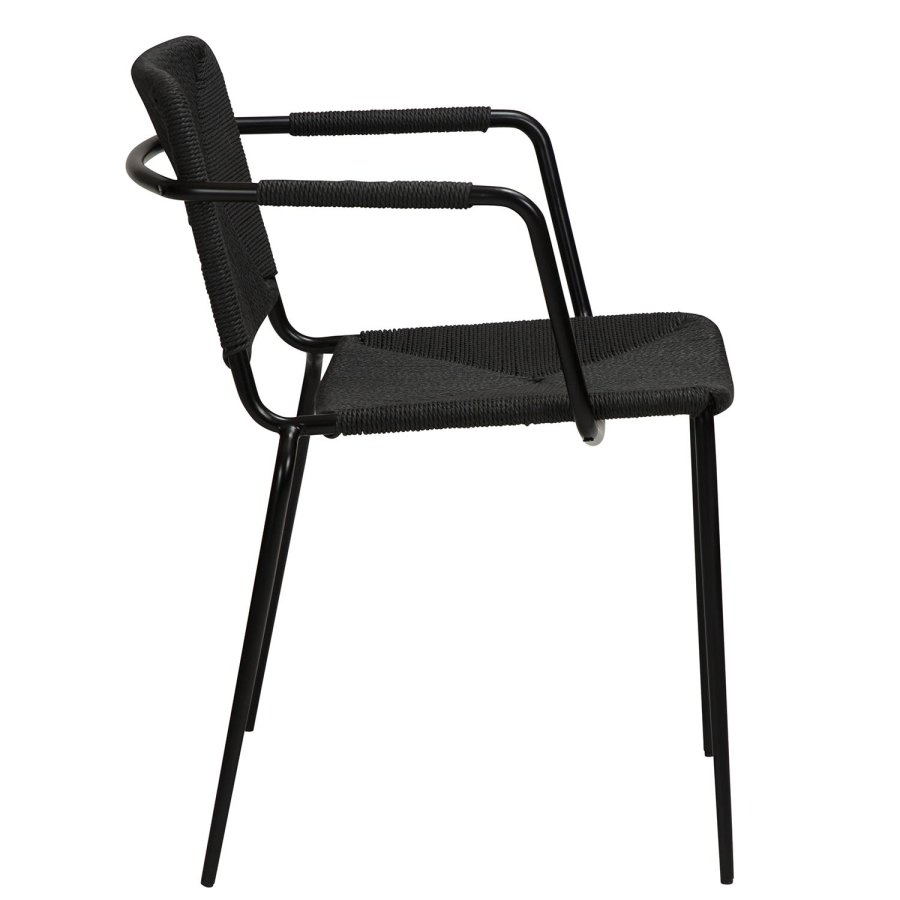 DAN-FORM Stiletto spisebordsstol, m. armln - sort papir snor og sort stl