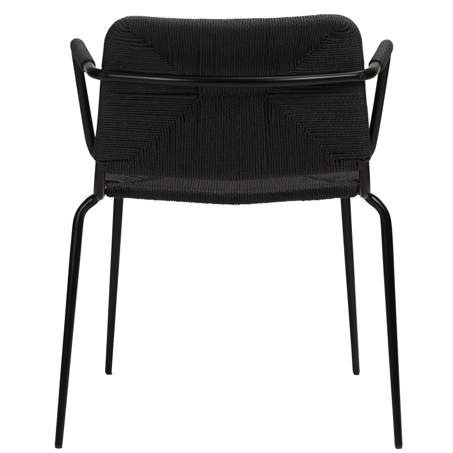 DAN-FORM Stiletto spisebordsstol, m. armln - sort papir snor og sort stl