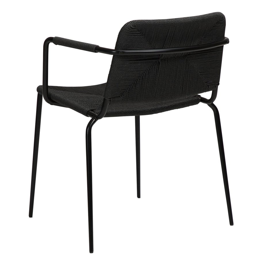 DAN-FORM Stiletto spisebordsstol, m. armln - sort papir snor og sort stl