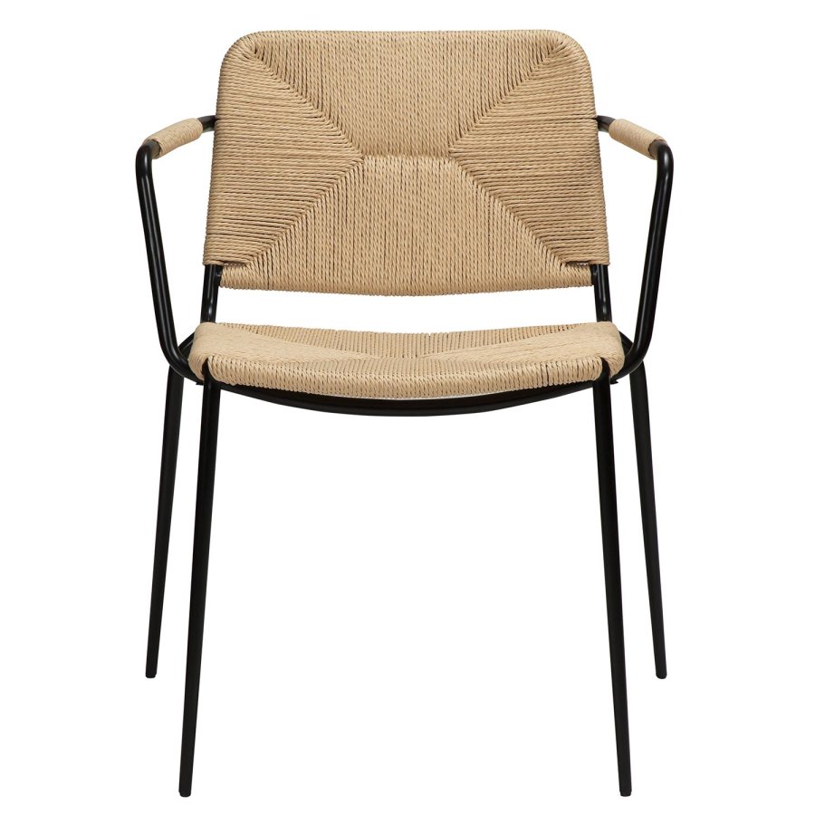 DAN-FORM Stiletto spisebordsstol, m. armln - natur papir snor og sort stl