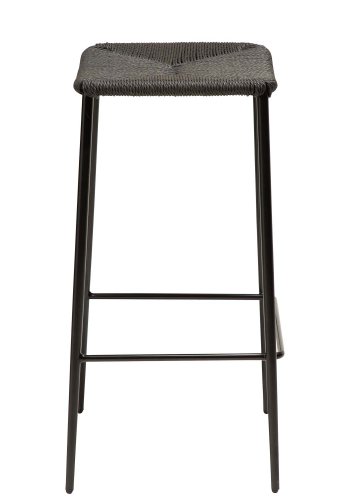 DAN-FORM Stiletto barstol, m. fodsttte - sort papirsnor og sort metal