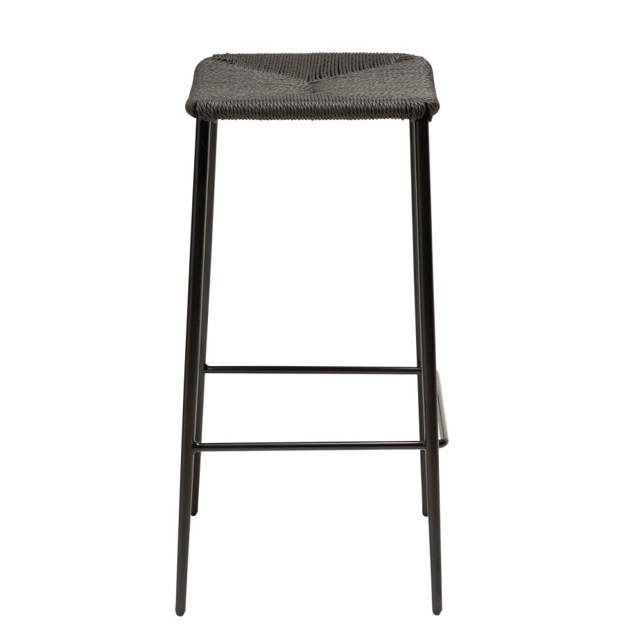 DAN-FORM Stiletto barstol, m. fodsttte - sort papirsnor og sort metal