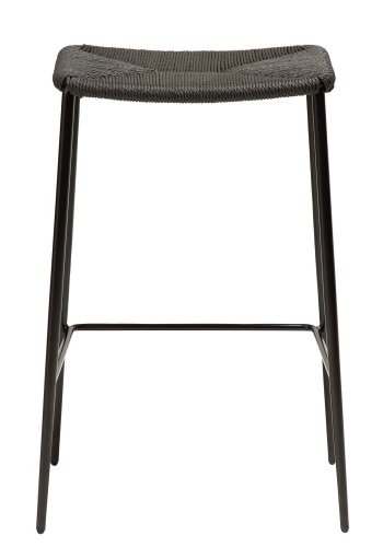 DAN-FORM Stiletto barstol, m. fodsttte - sort papirsnor og sort metal