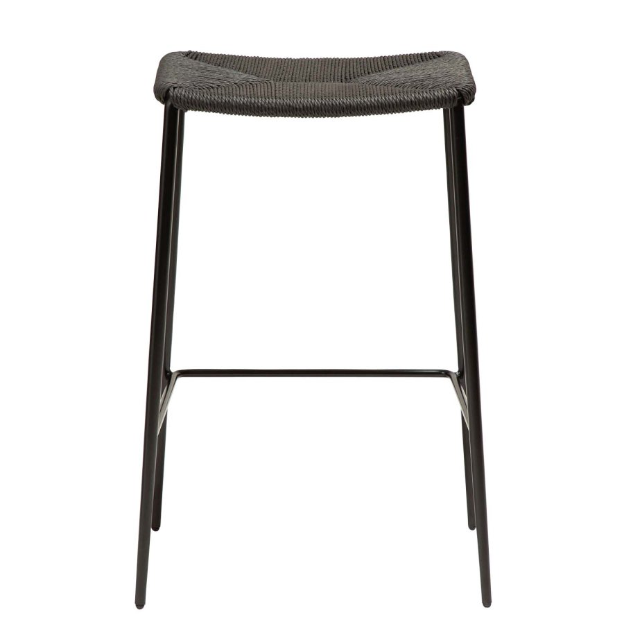 DAN-FORM Stiletto barstol, m. fodsttte - sort papirsnor og sort metal