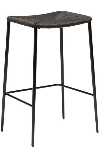 DAN-FORM Stiletto barstol, m. fodsttte - sort papirsnor og sort metal