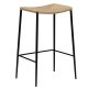 DAN-FORM Stiletto barstol, m. fodsttte - natur papir snor og sort stl