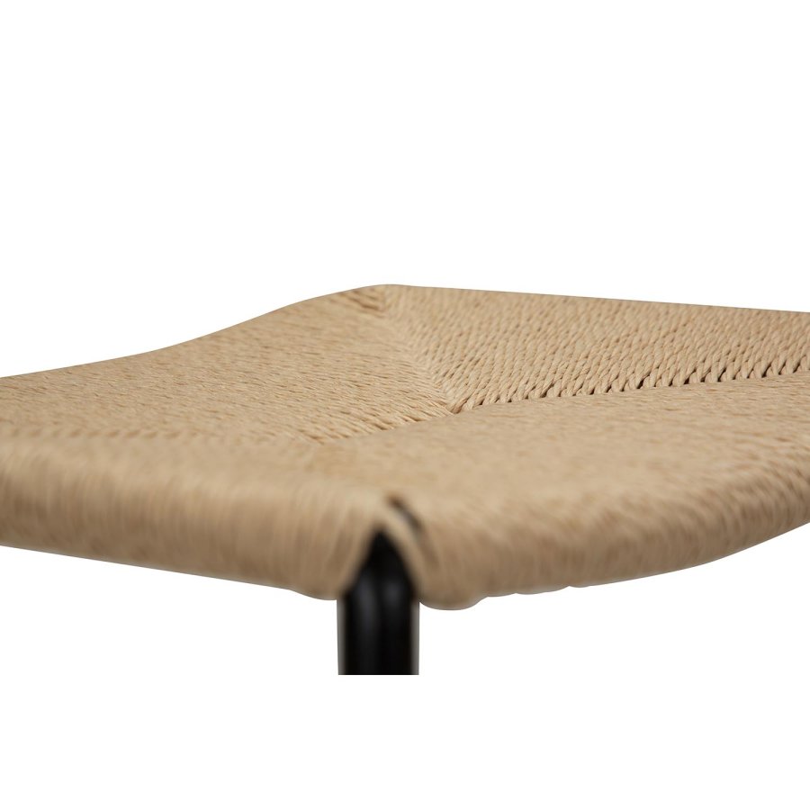 DAN-FORM Stiletto barstol, m. fodsttte - natur papir snor og sort stl