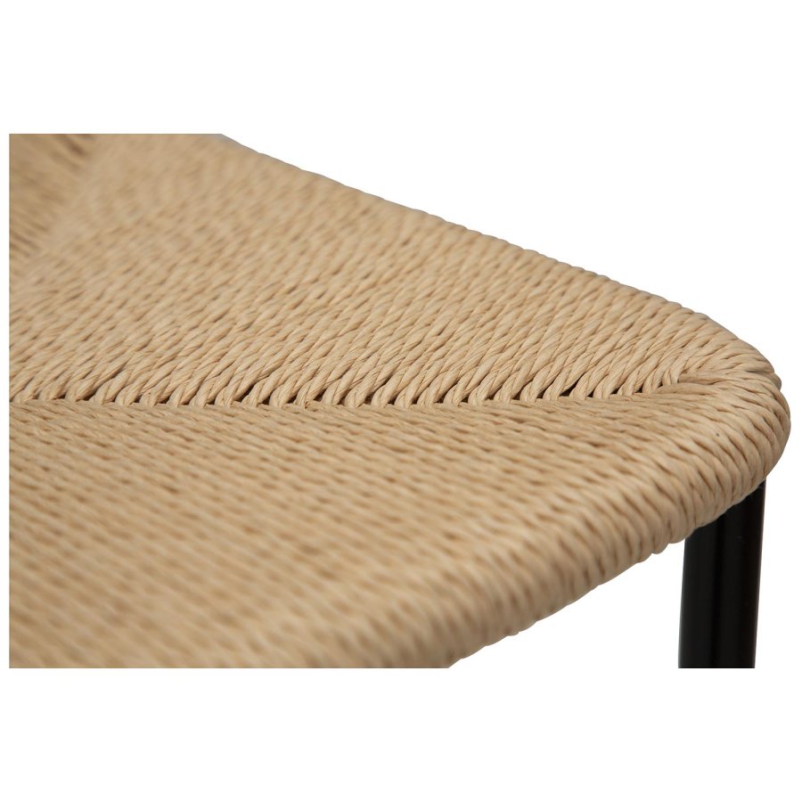 DAN-FORM Stiletto barstol, m. fodsttte - natur papir snor og sort stl