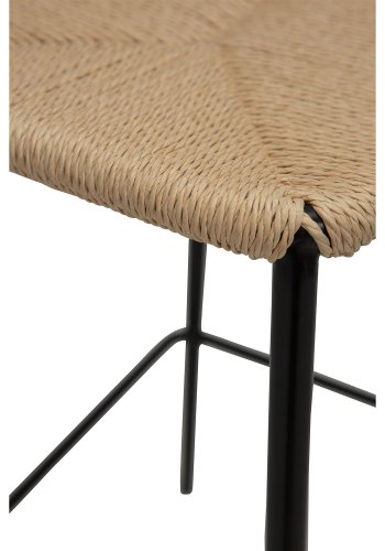 DAN-FORM Stiletto barstol, m. fodsttte - natur papir snor og sort stl