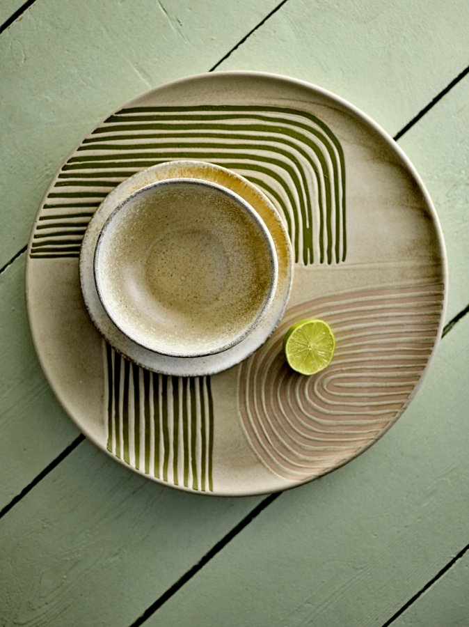 BLOOMINGVILLE Amica serveringsfad, rund - rosa stentj (39)