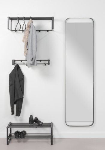 SPINDER DESIGN Rex L vgspejl, rektangulr - spejlglas og sort stl (175x46)