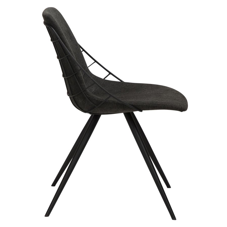 DAN-FORM Sway spisebordsstol - sort stof og sort stl