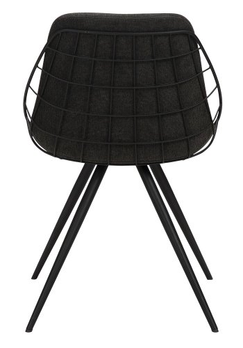 DAN-FORM Sway spisebordsstol - sort stof og sort stl