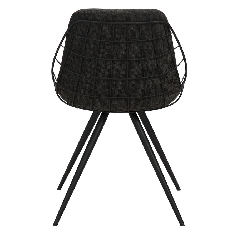 DAN-FORM Sway spisebordsstol - sort stof og sort stl