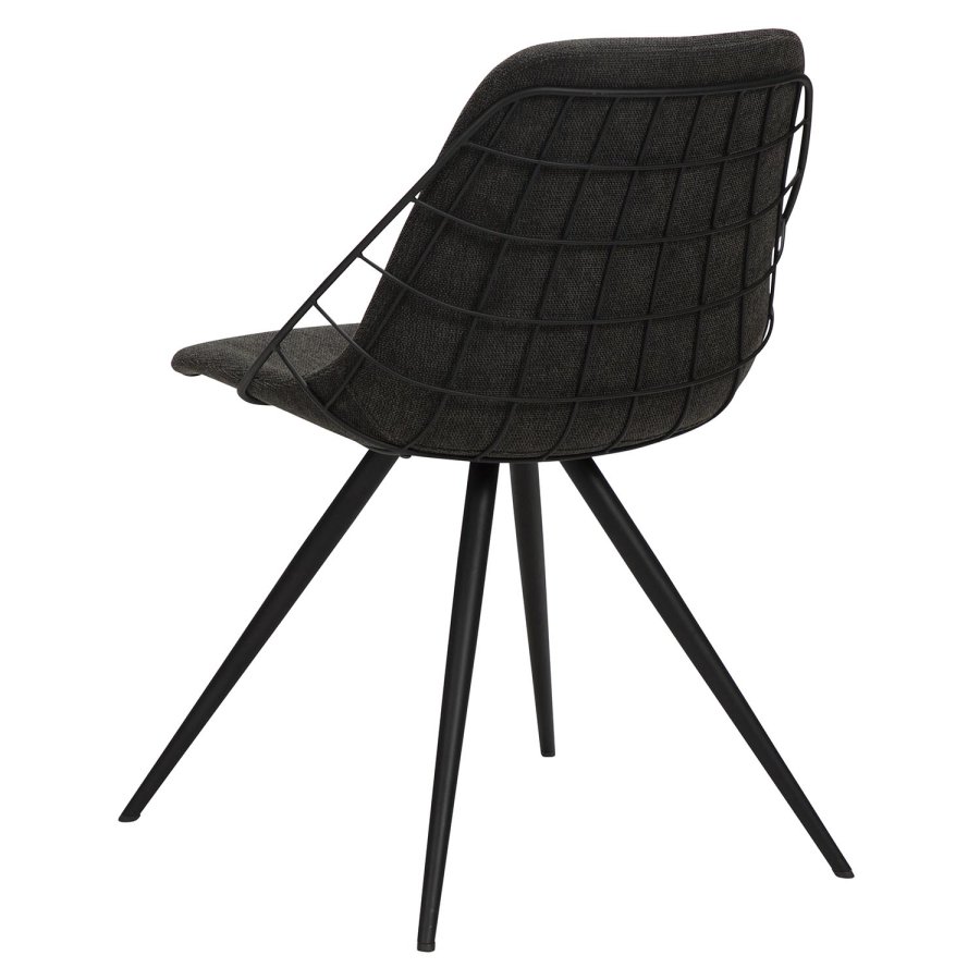 DAN-FORM Sway spisebordsstol - sort stof og sort stl