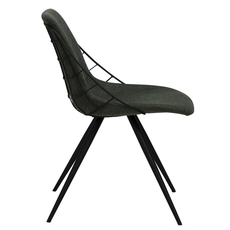 DAN-FORM Sway spisebordsstol - grn stof og sort stl