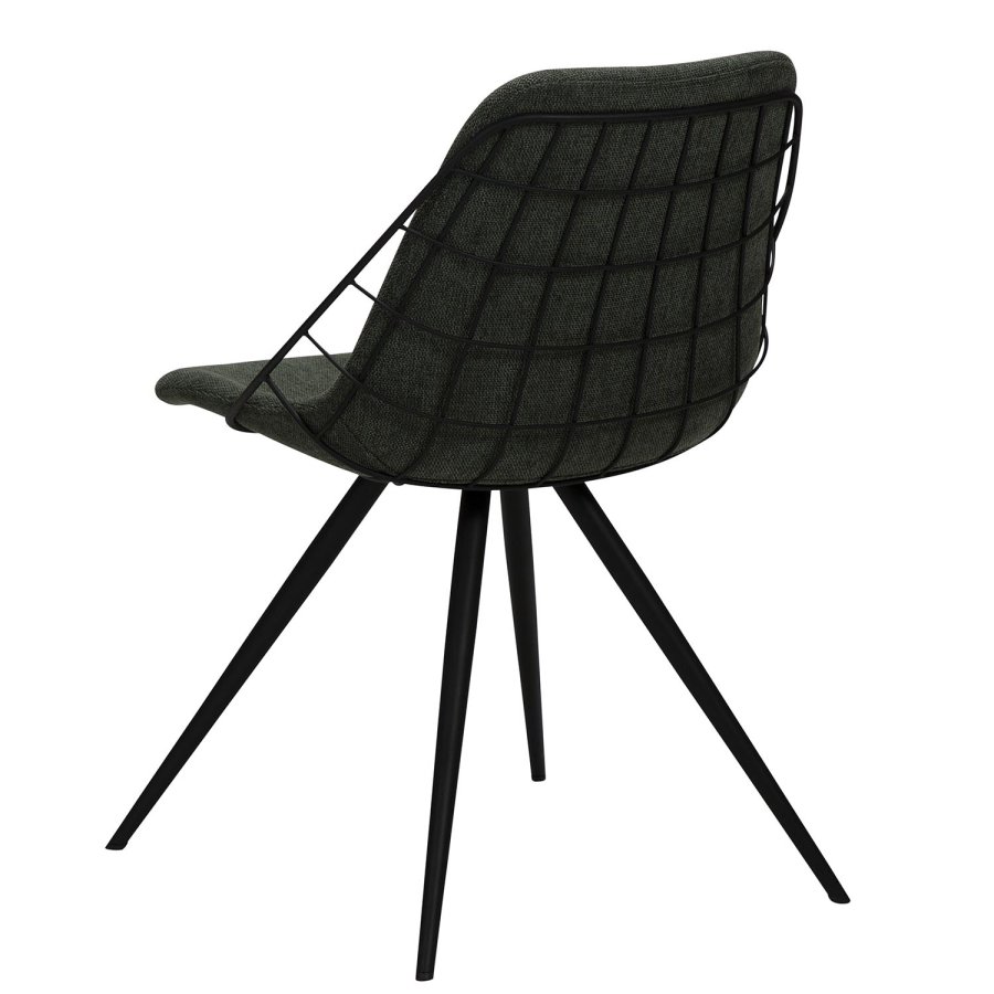 DAN-FORM Sway spisebordsstol - grn stof og sort stl