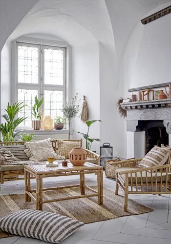 BLOOMINGVILLE Felex gulvtppe, rektangulr - natur sgrs og majsskaller (260x180)