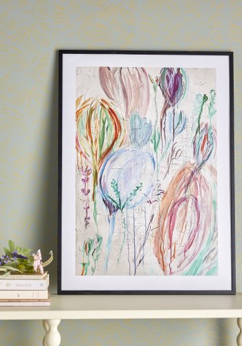 BLOOMINGVILLE Francine Illustration med ramme, Sort, Fyr