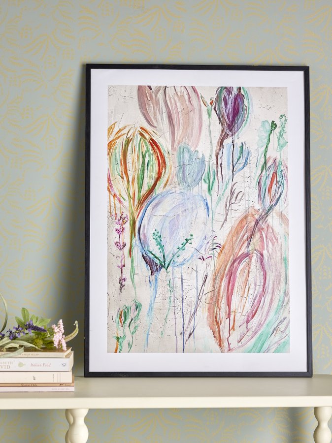 BLOOMINGVILLE Francine Illustration med ramme, Sort, Fyr