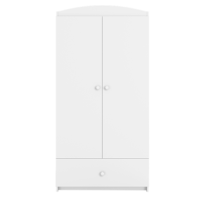 Babydreams garderobeskab til brn, m. 2 lger, 1 skuffe - hvid laminat