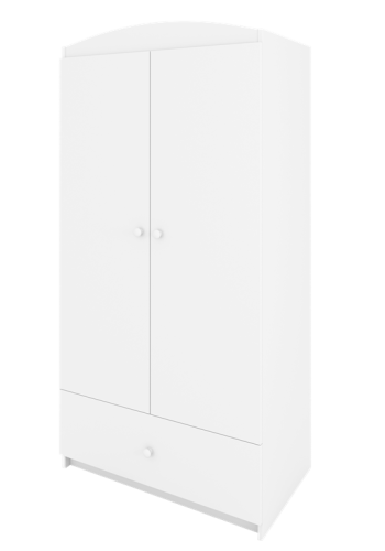 Babydreams garderobeskab til brn, m. 2 lger, 1 skuffe - hvid laminat