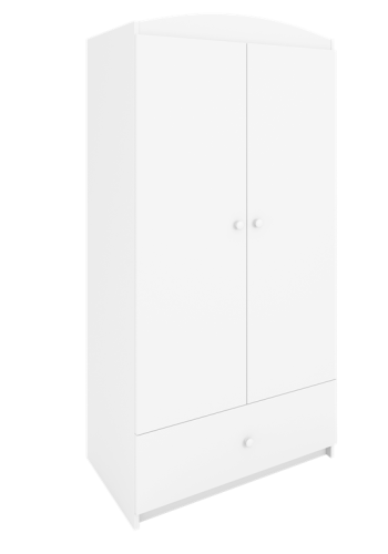 Babydreams garderobeskab til brn, m. 2 lger, 1 skuffe - hvid laminat