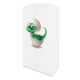 Babydreams garderobeskab til brn med lille dino, m. 2 lger, 1 skuffe - hvid laminat
