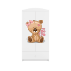 Babydreams garderobeskab til brn med bamse med blomster, m. 2 lger, 1 skuffe - hvid laminat