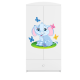 Babydreams garderobeskab til brn med elefant, m. 2 lger, 1 skuffe - hvid laminat