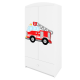Babydreams garderobeskab til brn med brandbil, m. 2 lger, 1 skuffe - hvid laminat