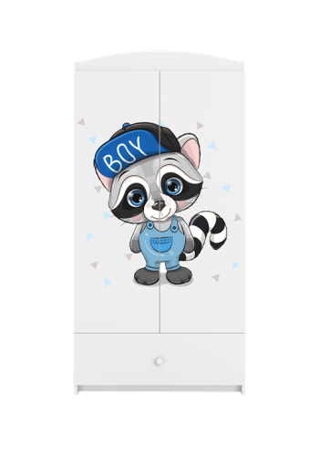 Babydreams garderobeskab til brn med vaskebjrn, m. 2 lger, 1 skuffe - hvid laminat