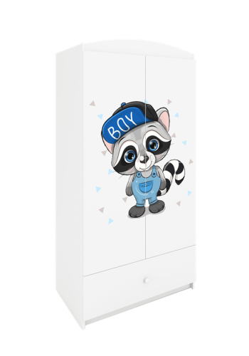 Babydreams garderobeskab til brn med vaskebjrn, m. 2 lger, 1 skuffe - hvid laminat