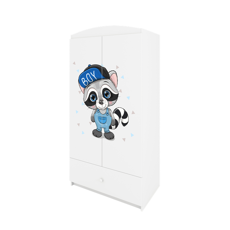 Babydreams garderobeskab til brn med vaskebjrn, m. 2 lger, 1 skuffe - hvid laminat