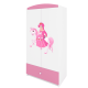 Babydreams garderobeskab til brn m. prinsesse p hest, m. 2 lger, 1 skuffe - hvid/lyserd laminat