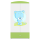 Babydreams garderobeskab til brn med bl bamse , m. 2 lger, 1 skuffe - hvid og grn laminat