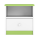 Babydreams sengebord til brn, m. 1 rum og 1 skuffe - hvid og grn laminat (39,5x30,5)